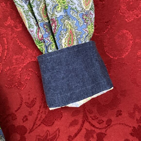 Cremieux Shirt Men Small Paisley Colorful Button Short Slv Flip Cuff NWT - Picture 8 of 10